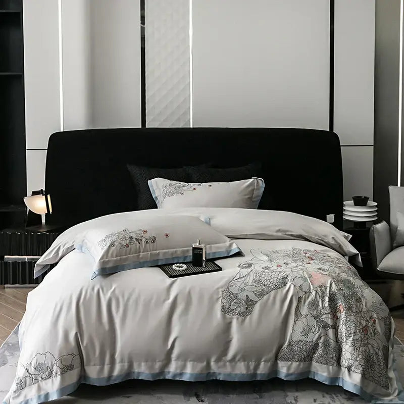 Beige Horse Embroidery Bedding