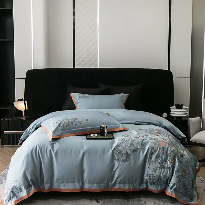 Beige Horse Embroidery Bedding
