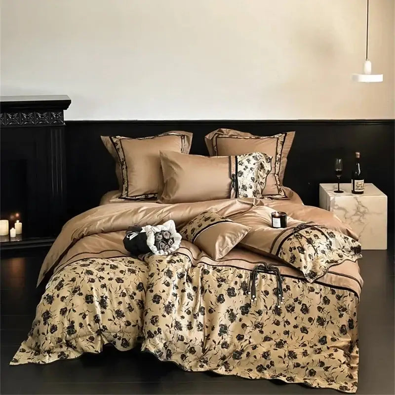 Floral Satin Cotton Bedding Set