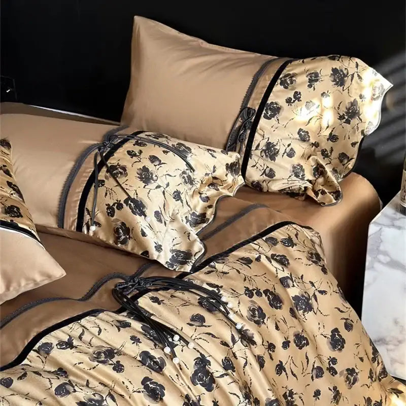 Floral Satin Cotton Bedding Set