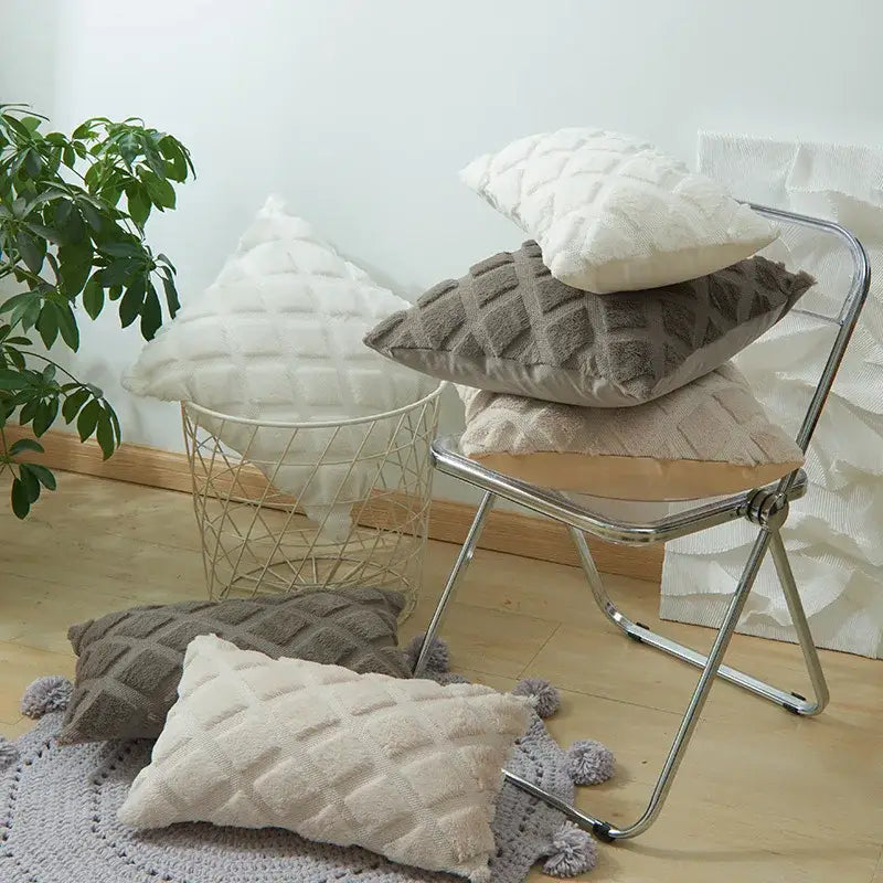 Gray Geometric Cushion Cover