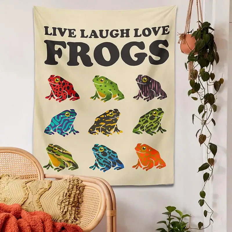 Beige Frog Tapestry Hanging