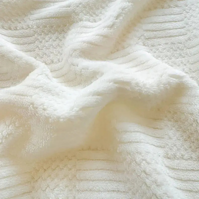 Cream Lamb Wool Throw