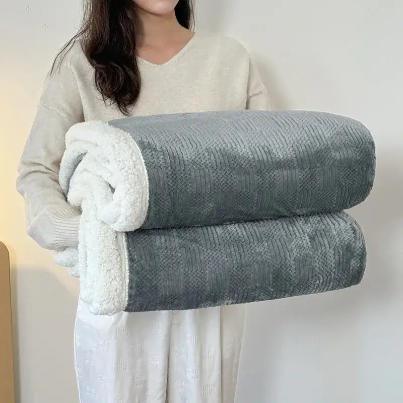 Cream Lamb Wool Throw