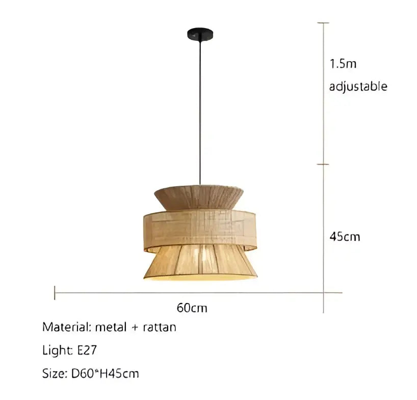 Beige Hemp Rope Pendant Light