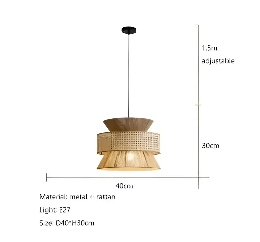 Beige Hemp Rope Pendant Light