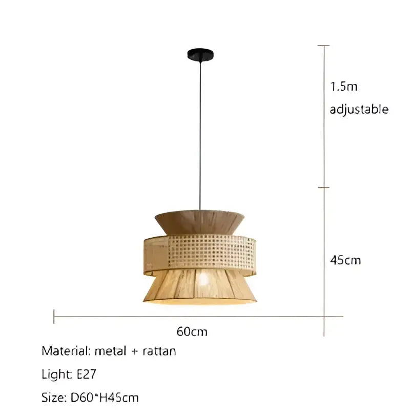 Beige Hemp Rope Pendant Light