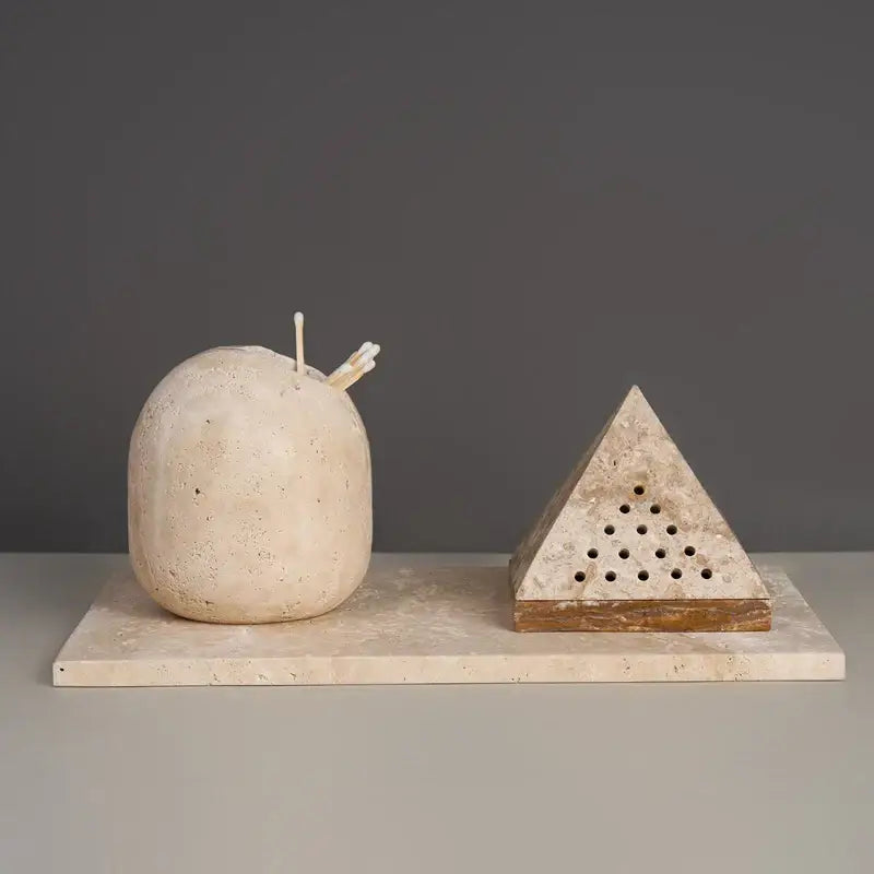 Beige Pyramid Incense Holder