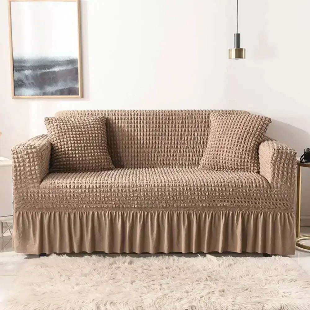 Beige Waffle Sofa Slipcover