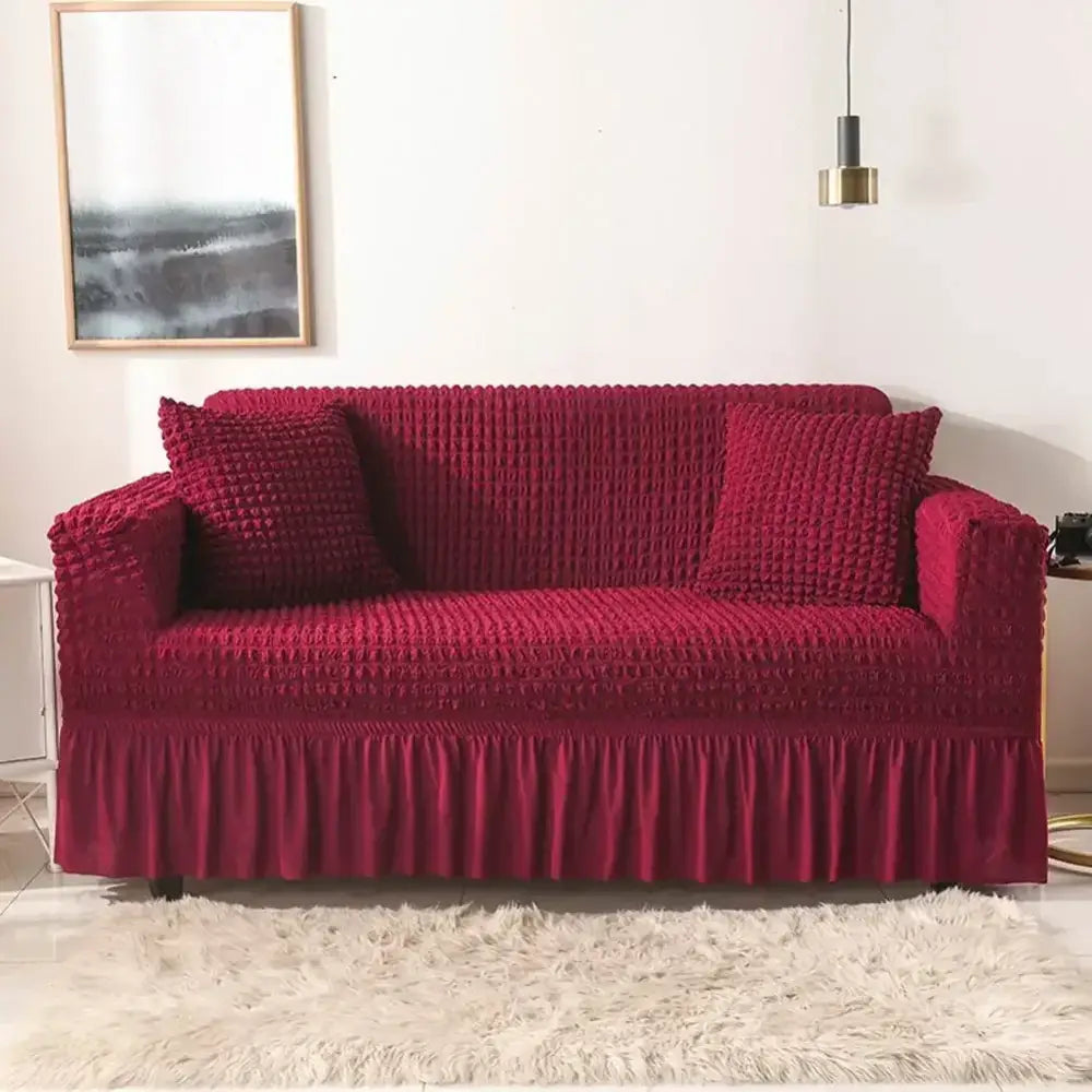 Beige Waffle Sofa Slipcover