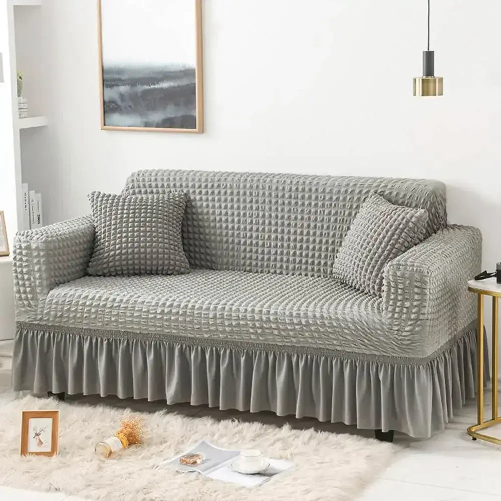 Beige Waffle Sofa Slipcover
