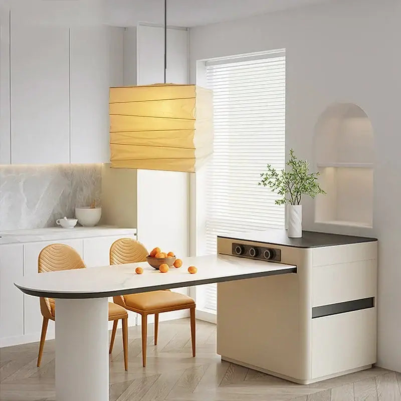 Beige Cube Pendant Lamp