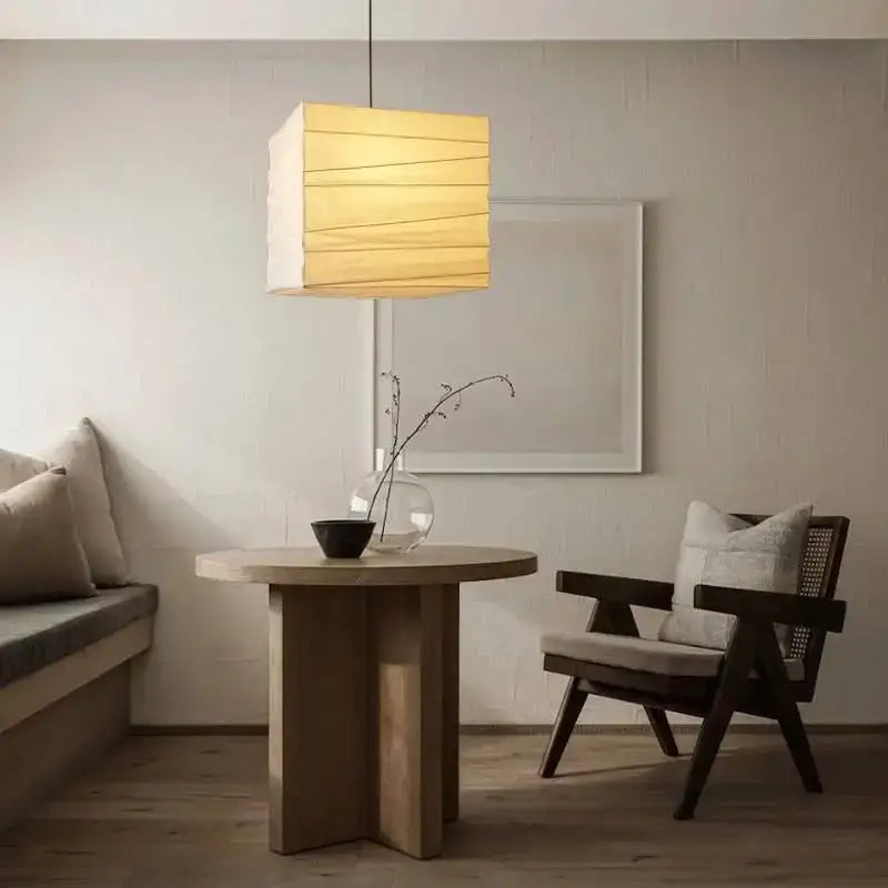 Beige Cube Pendant Lamp