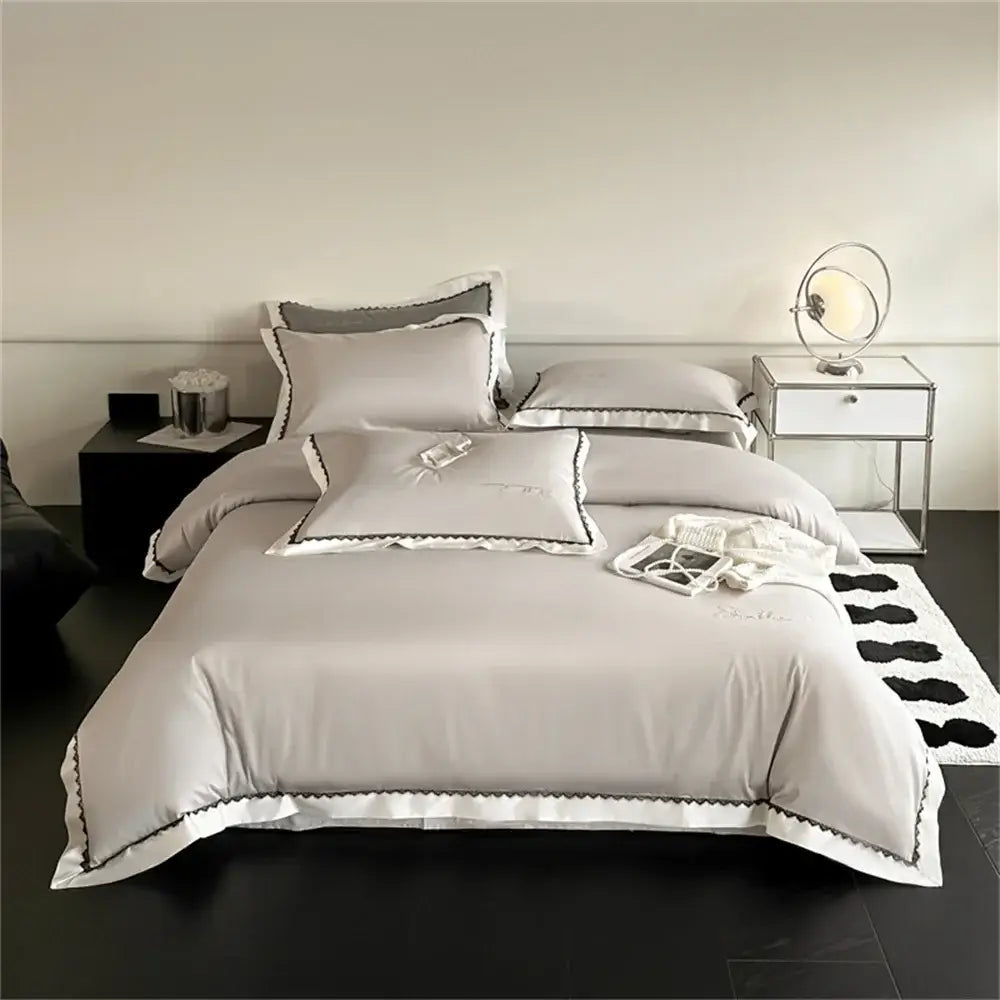 Beige Diamond Lace Bedding
