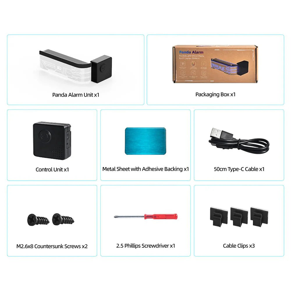 Biqu Panda Alarm Wireless Audio Visual Alarm Notification Tool for Bambu P1 Series