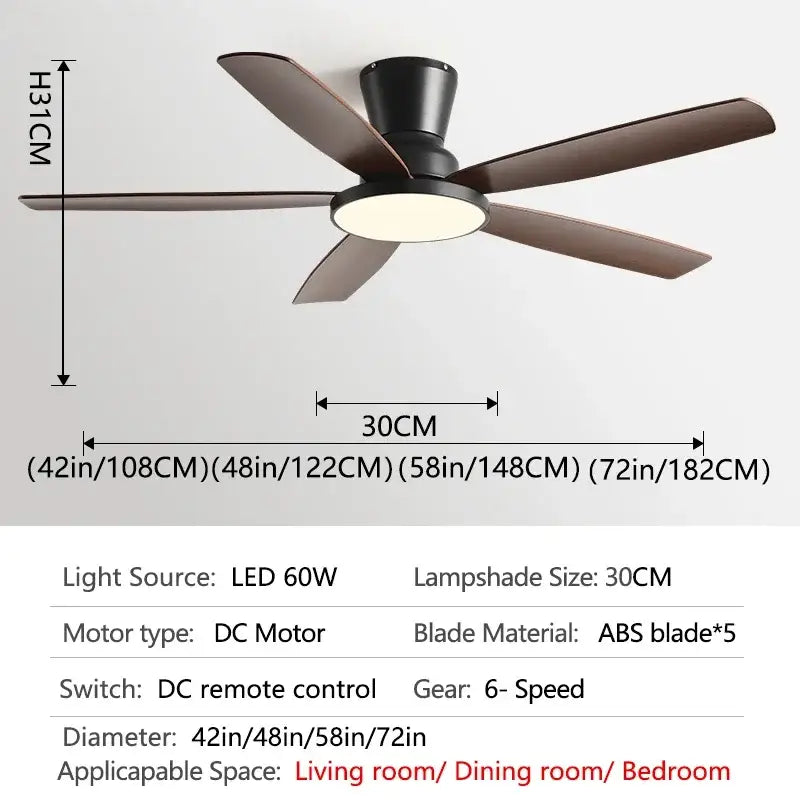 Wood Grain Ceiling Fan Light