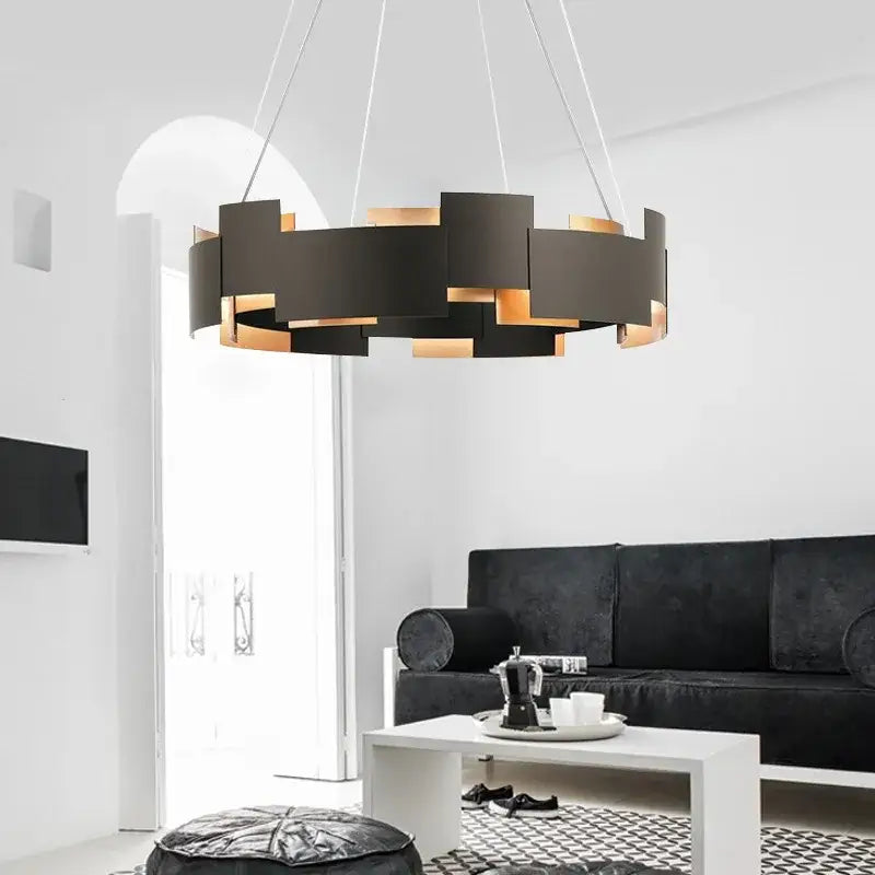 Geometric Black Ceiling Chandelier