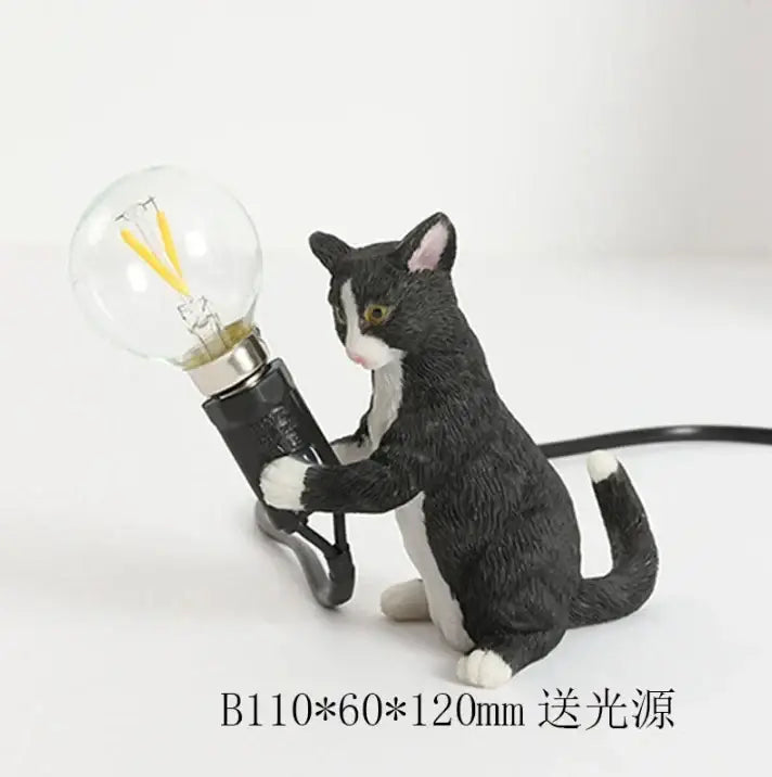 Orange Resin Cat Lamp