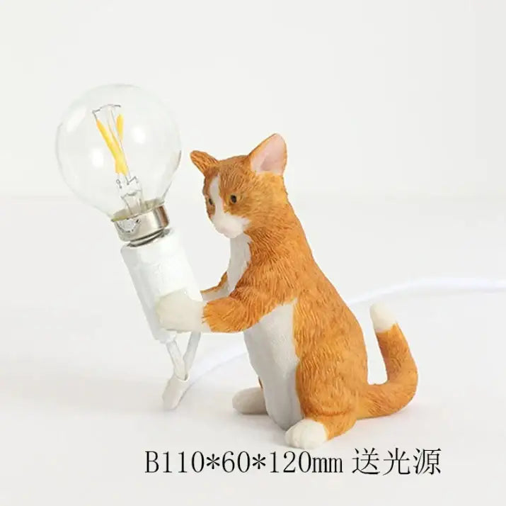 Orange Resin Cat Lamp