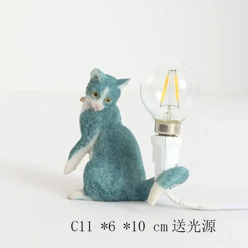 Orange Resin Cat Lamp