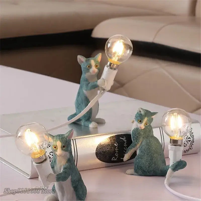 Orange Resin Cat Lamp