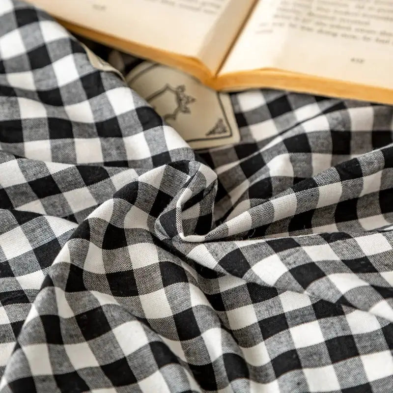 Plaid Cotton Ruffle Bedding