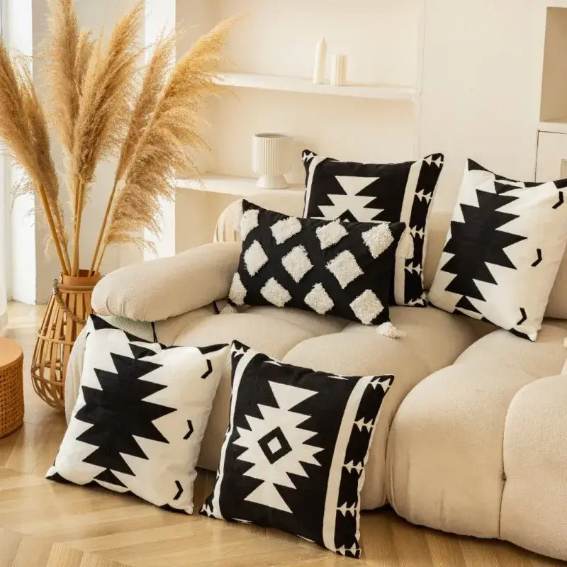 Embroidered Tufted Cushion Cover