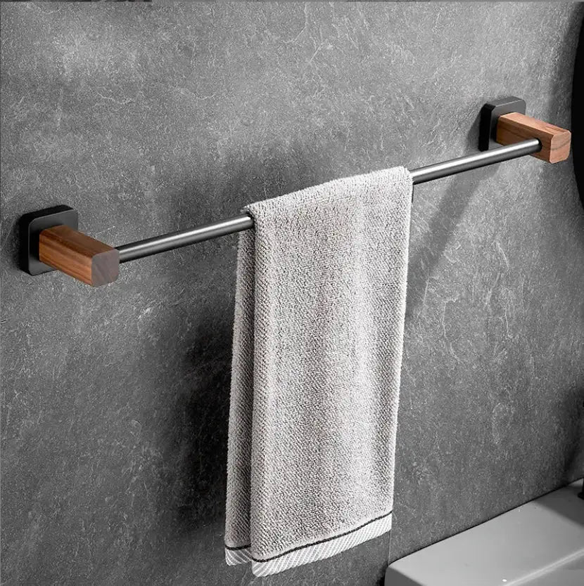 Black Wood Bathroom Set