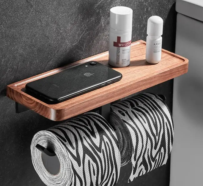 Black Wood Bathroom Set
