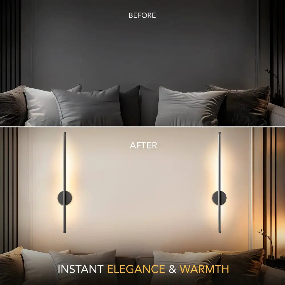 Black Modern Wireless Battery Wall Sconce