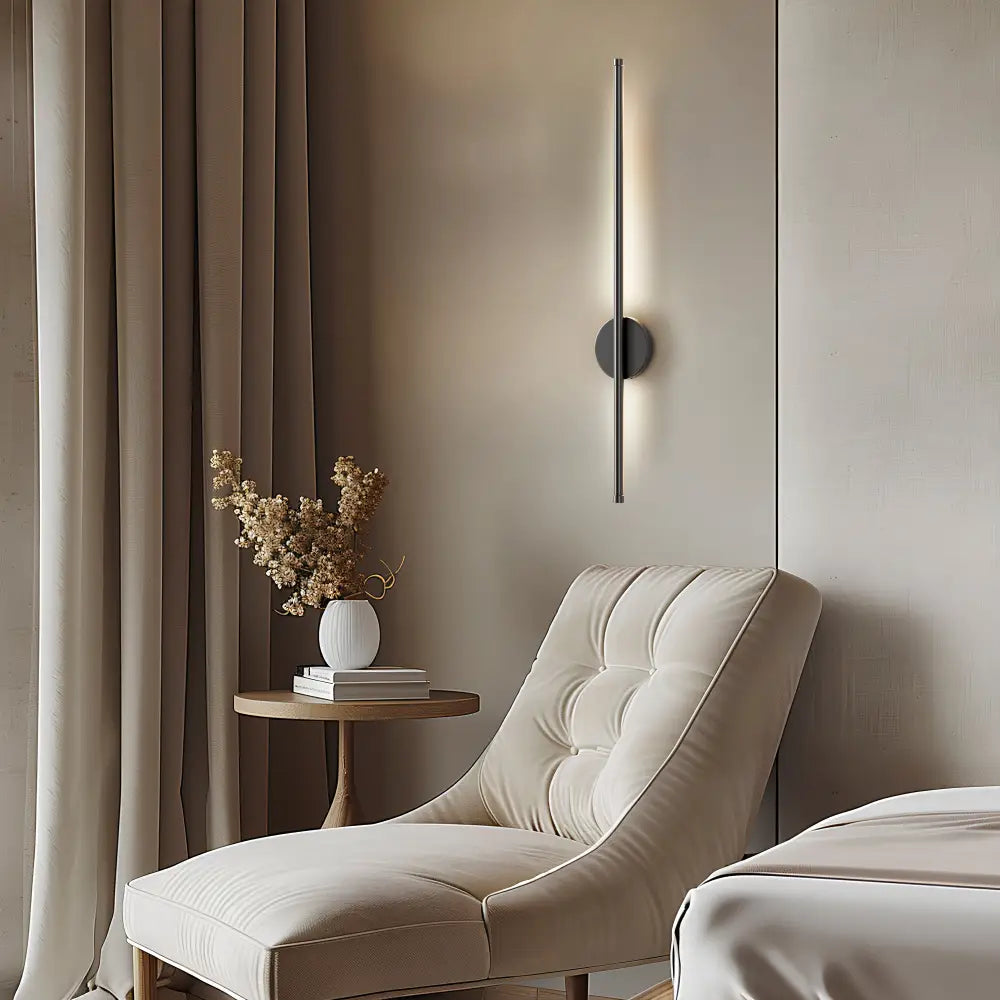 Black Modern Wireless Battery Wall Sconce
