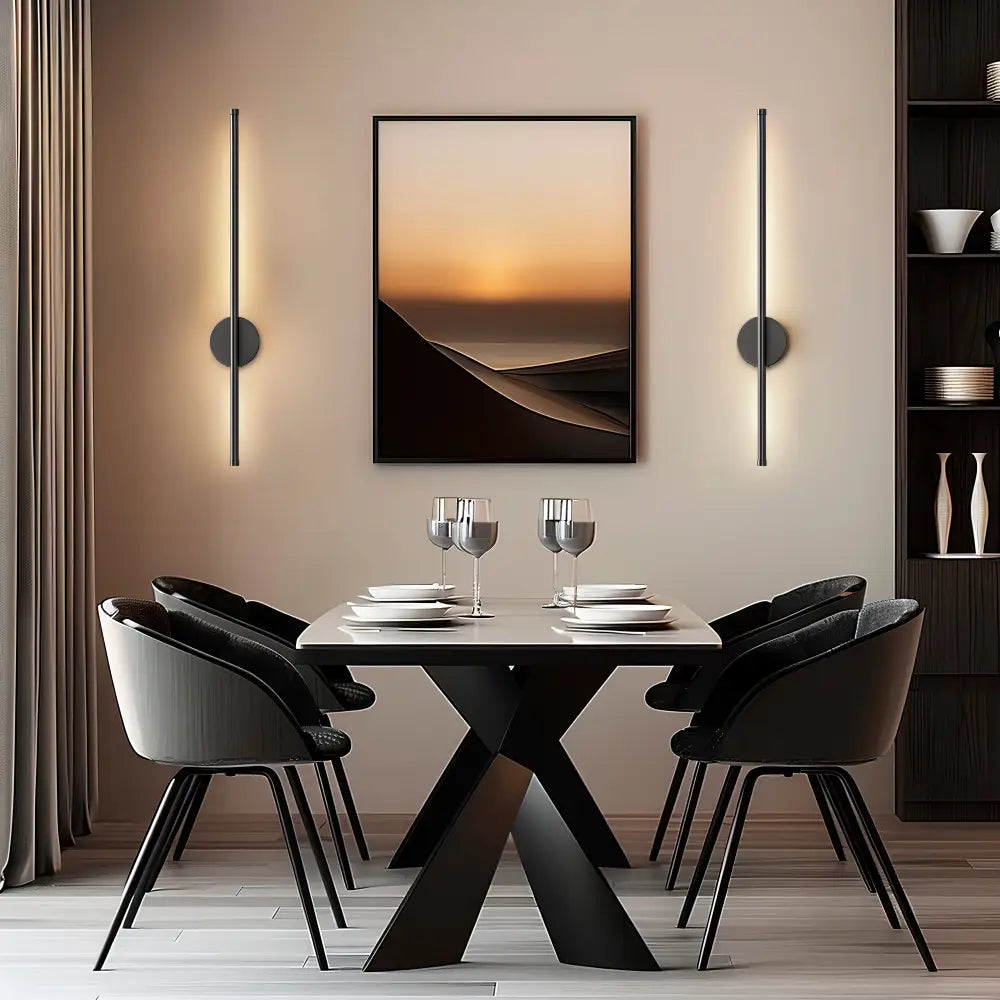 Black Modern Wireless Battery Wall Sconce