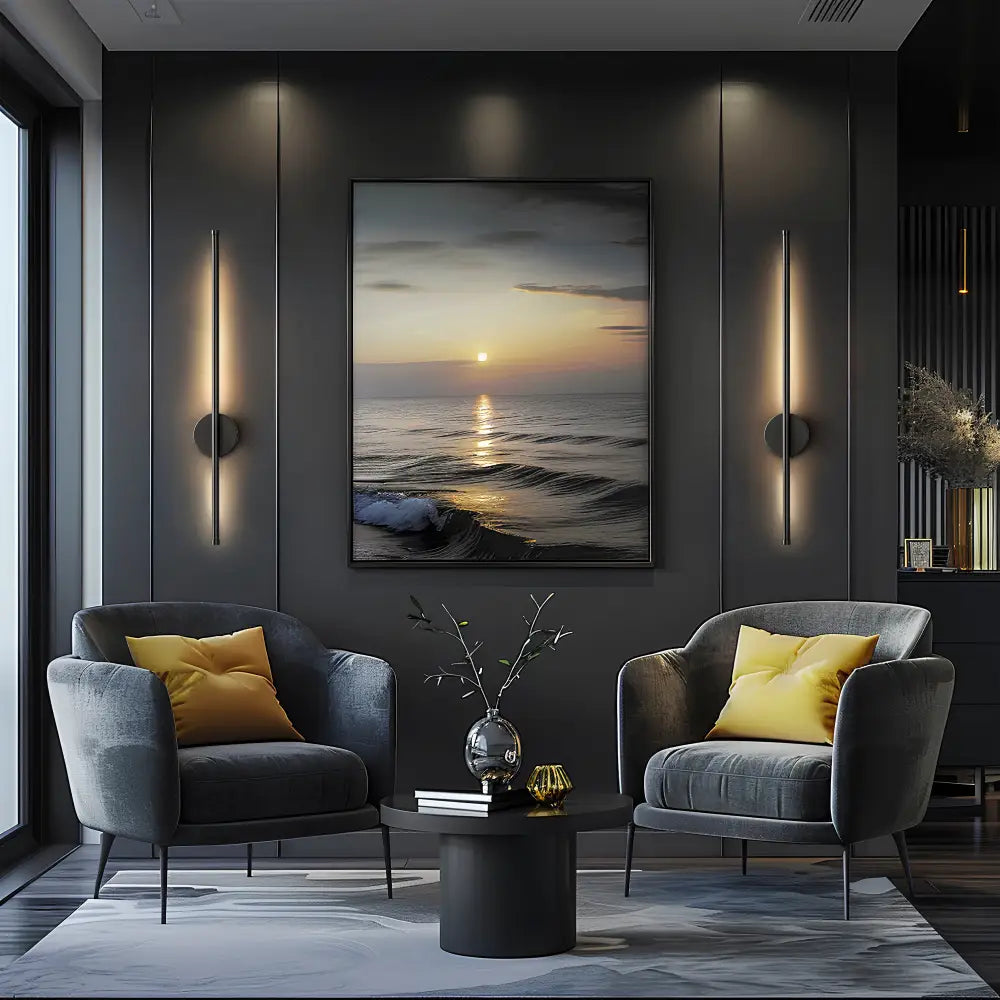 Black Modern Wireless Battery Wall Sconce