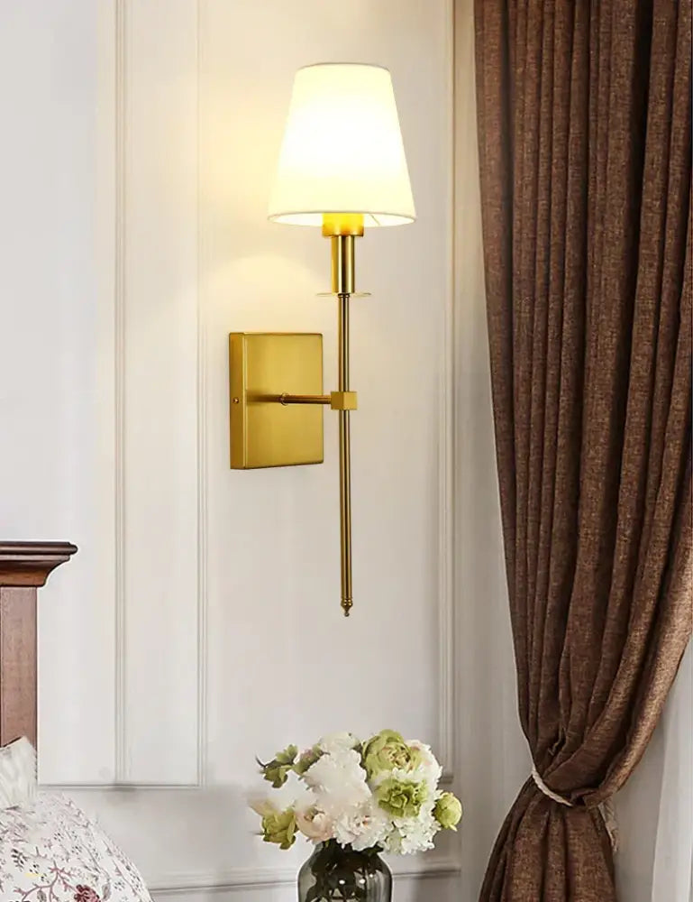 Black Brass Fabric Sconce