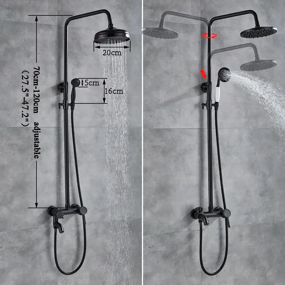 Black Bronze Shower Set with Handheld Spray