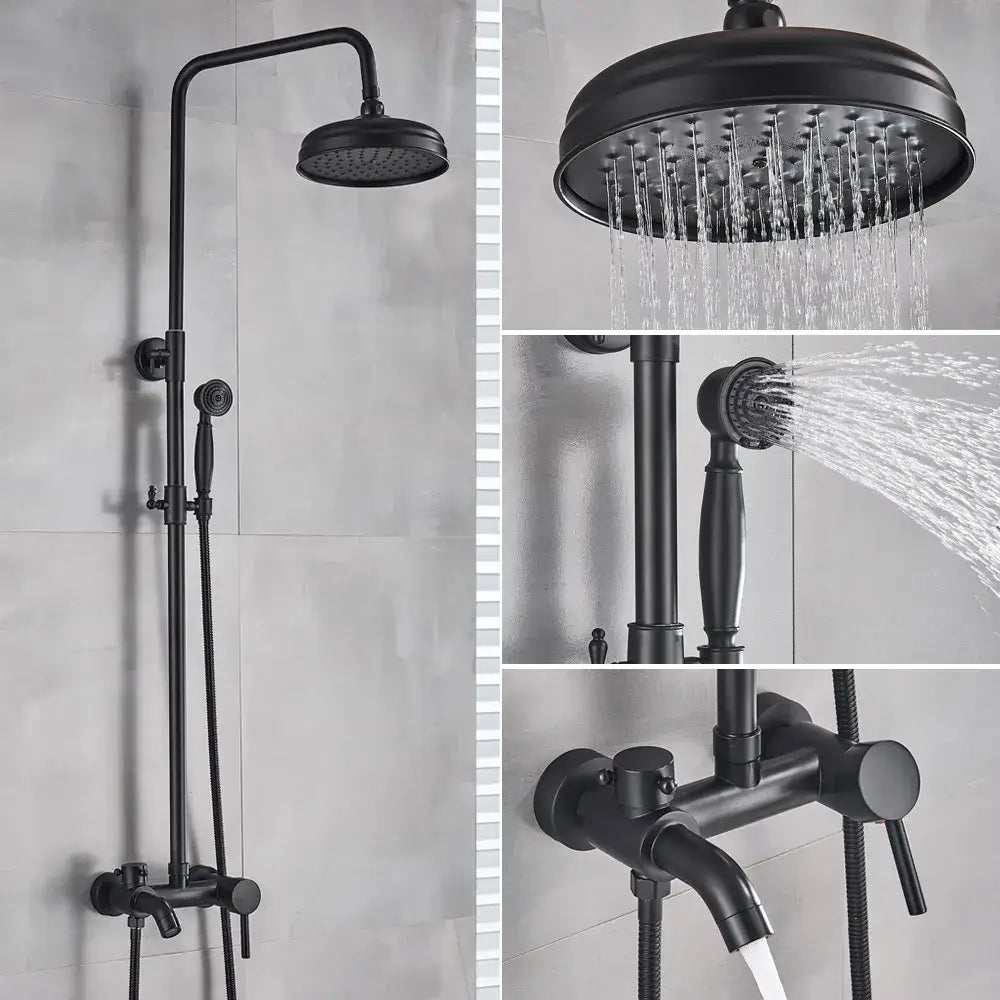 Black Bronze Shower Set with Handheld Spray