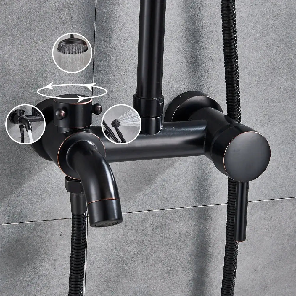 Black Bronze Shower Set with Handheld Spray