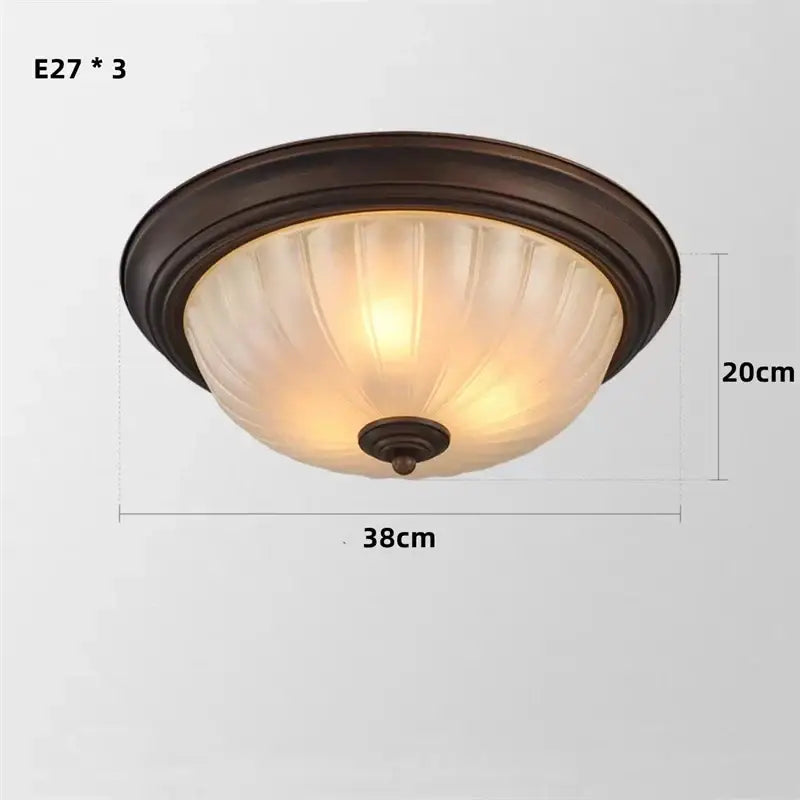 Black Bronze Ribbed Ceiling Light