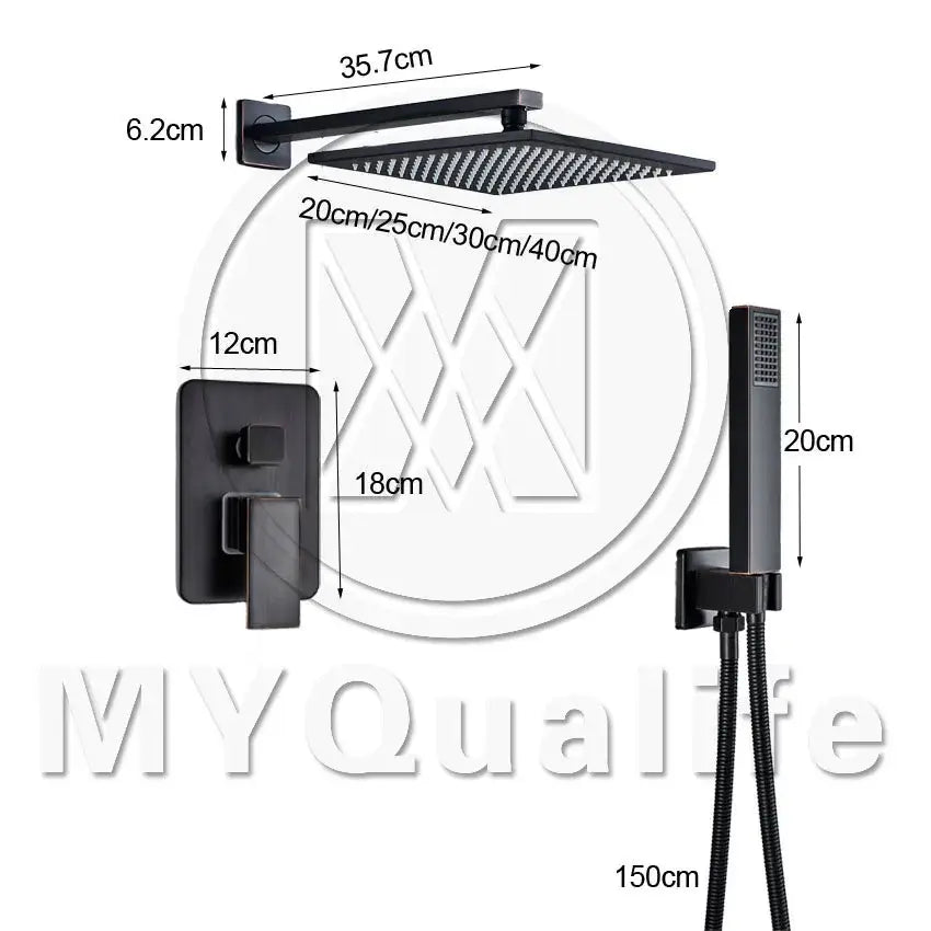 Bronze Square Shower Set