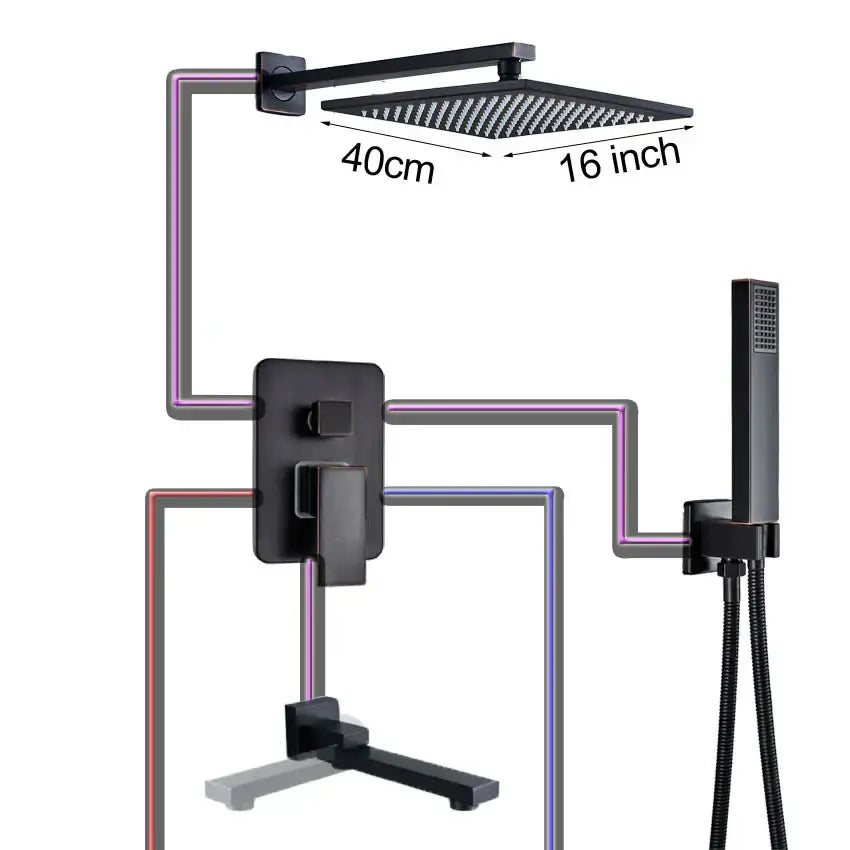 Bronze Square Shower Set