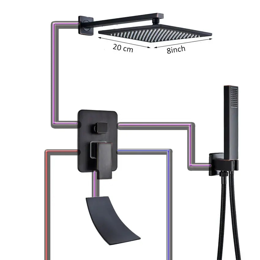 Bronze Square Shower Set