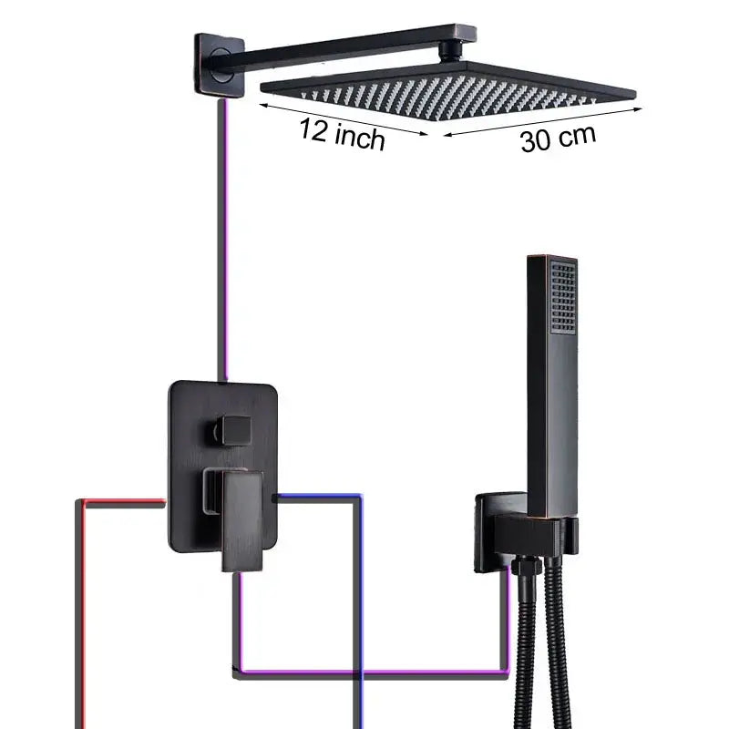 Bronze Square Shower Set