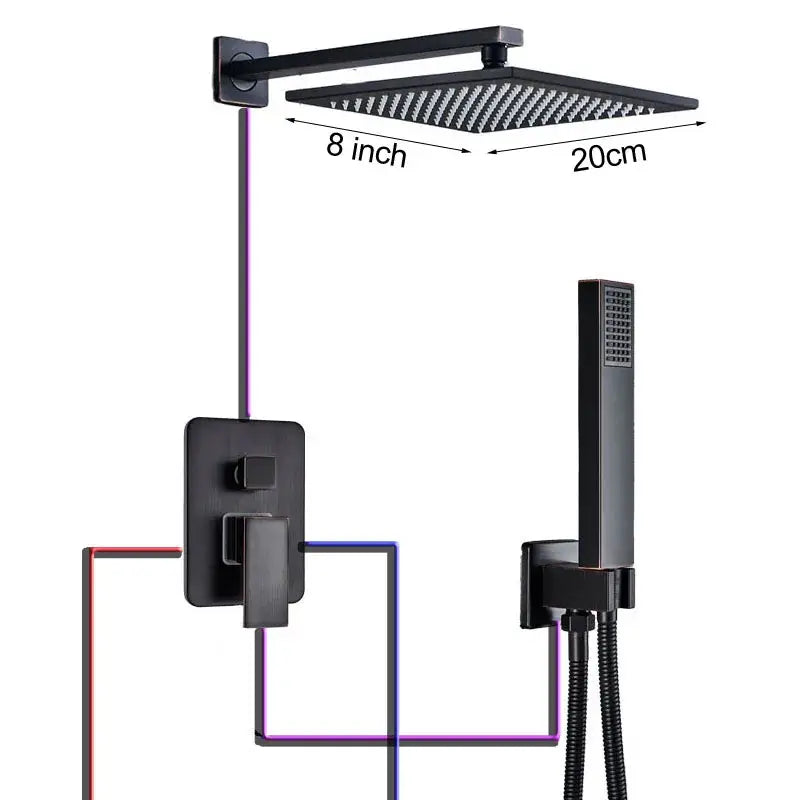 Bronze Square Shower Set
