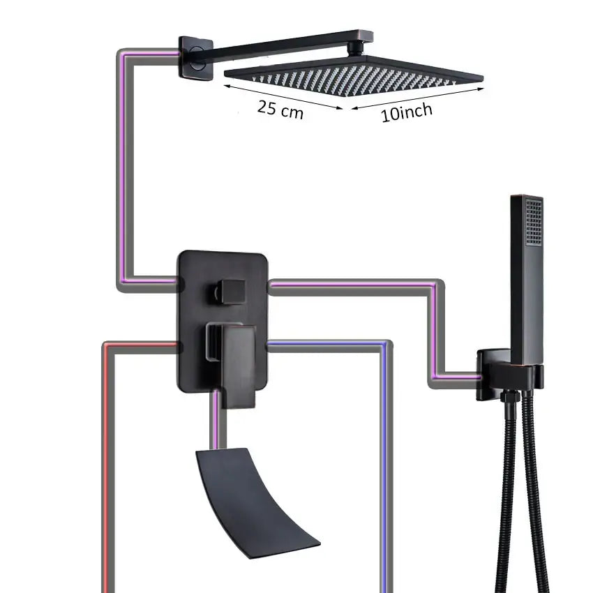 Bronze Square Shower Set
