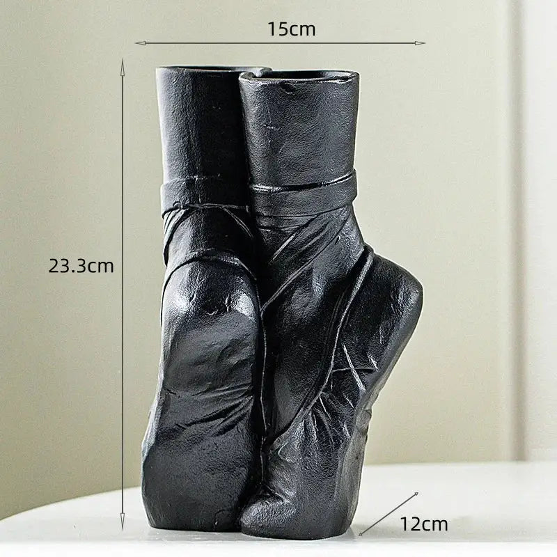 Black Ceramic Ballet Vase