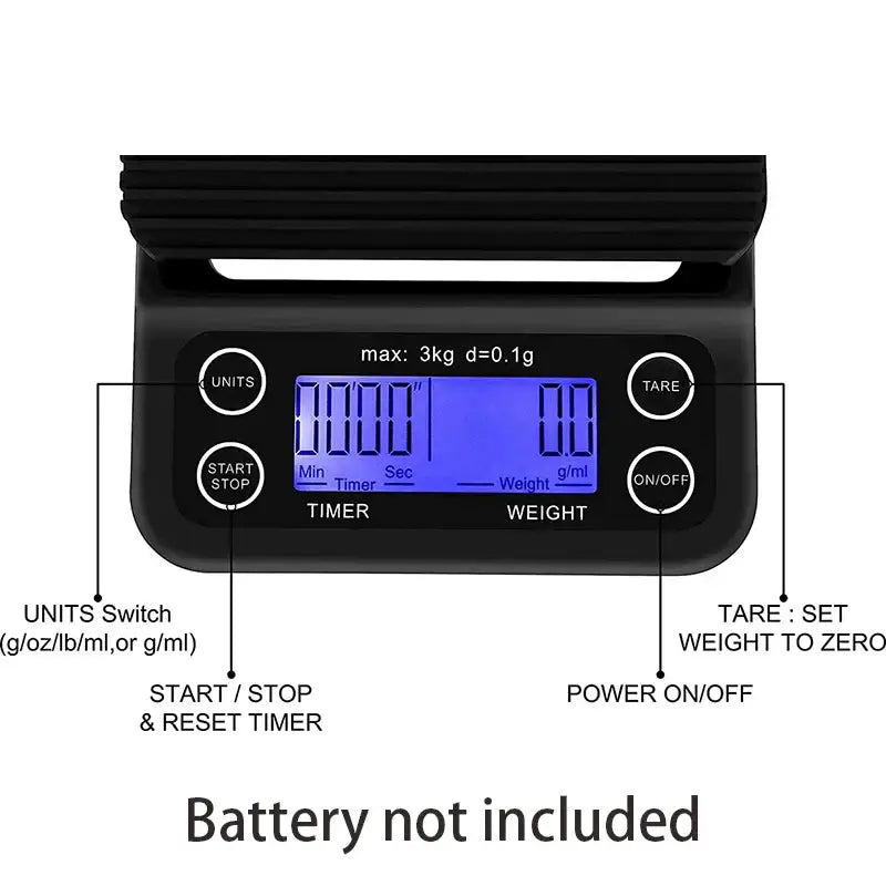 Black Digital Coffee Scale