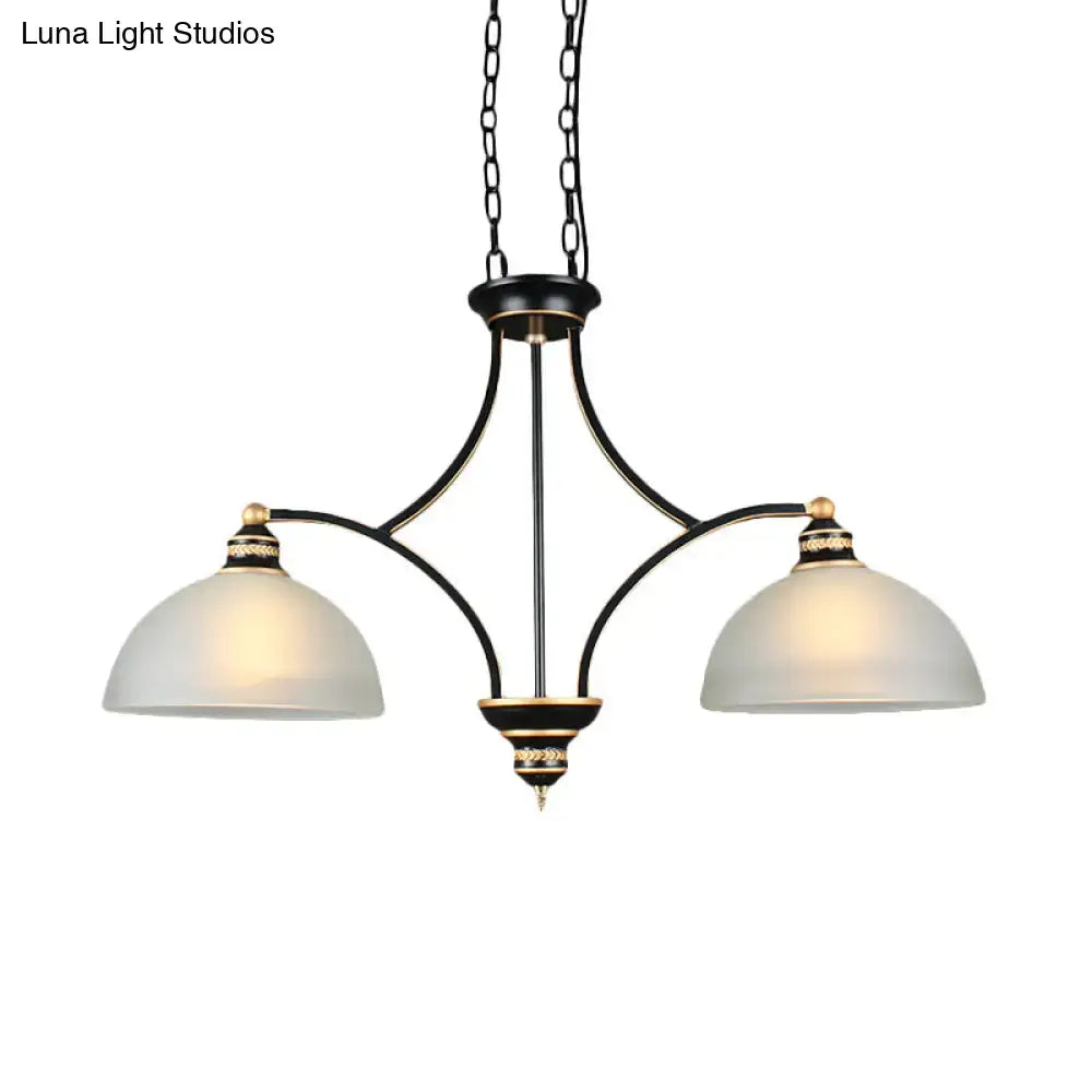 Black Dome Chandelier Light