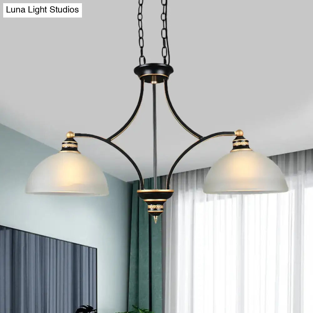 Black Dome Chandelier Light