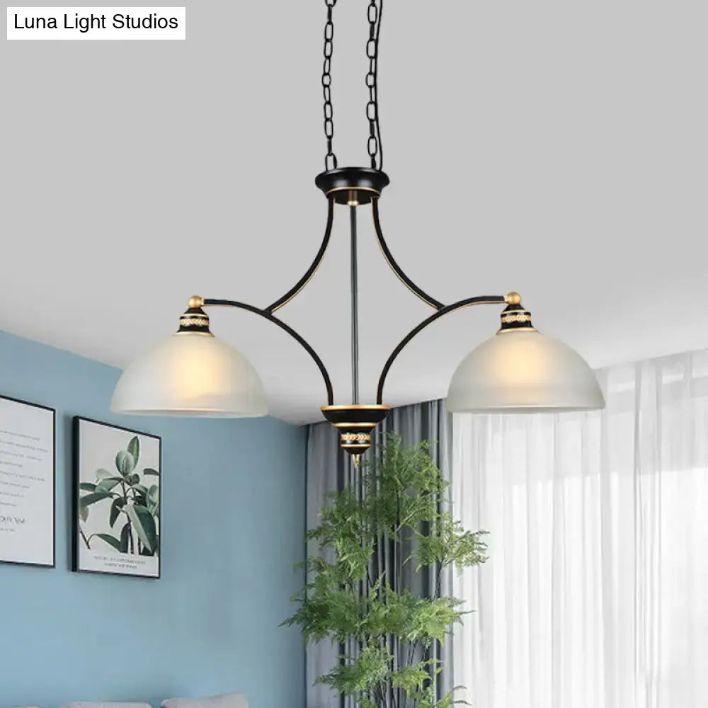 Black Dome Chandelier Light