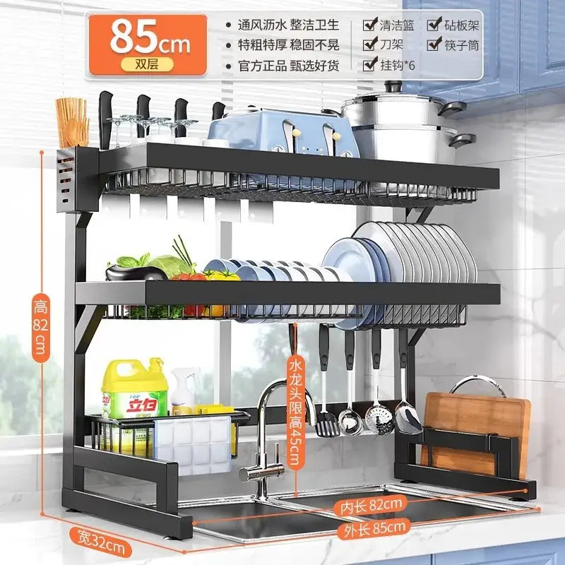 Black Metal 2-Tier Rack